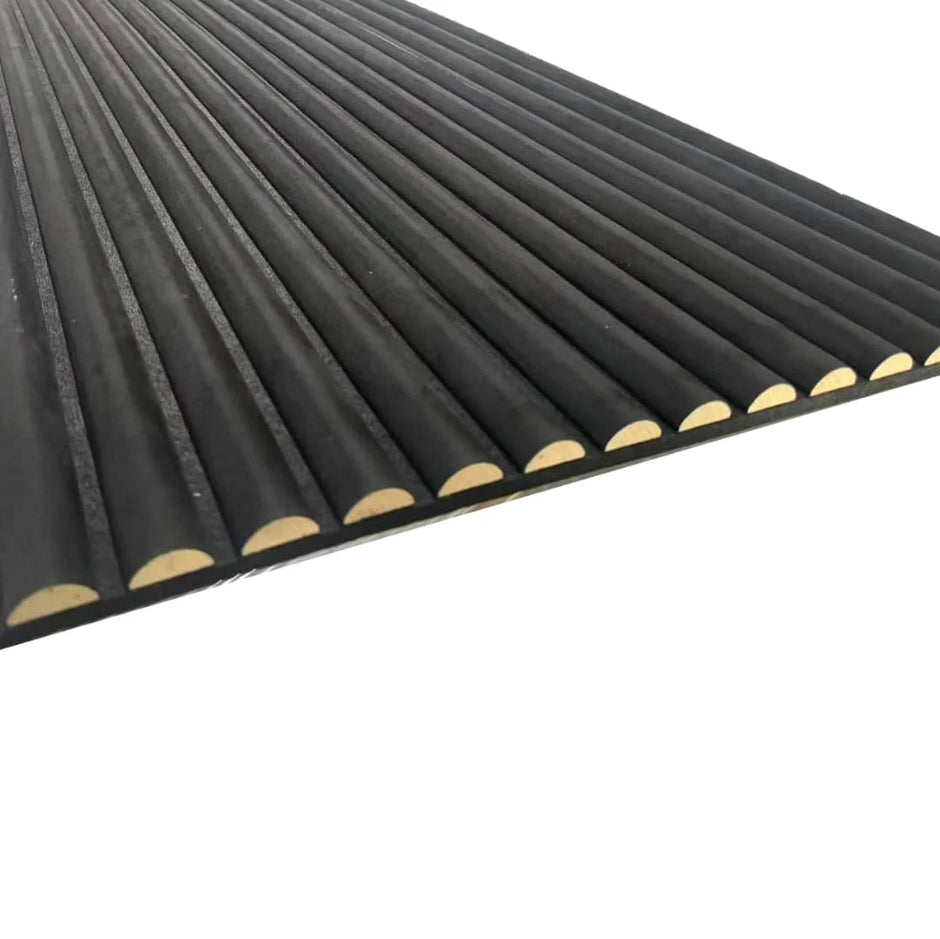 Wildleder Paneele Japandi Schwarz 280x60 cm  Akustik Wandpaneele
