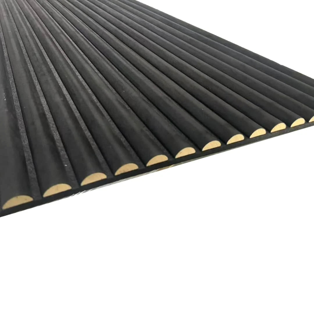 Wildleder Paneele Japandi Schwarz 280x60 cm  Akustik Wandpaneele