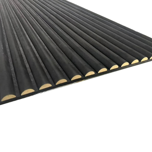 Wildleder Paneele Japandi Schwarz 280x60 cm  Akustik Wandpaneele