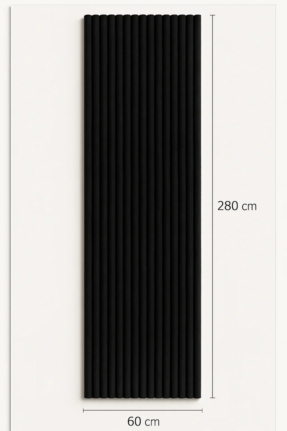 Wildleder Paneele Japandi Schwarz 280x60 cm  Akustik Wandpaneele