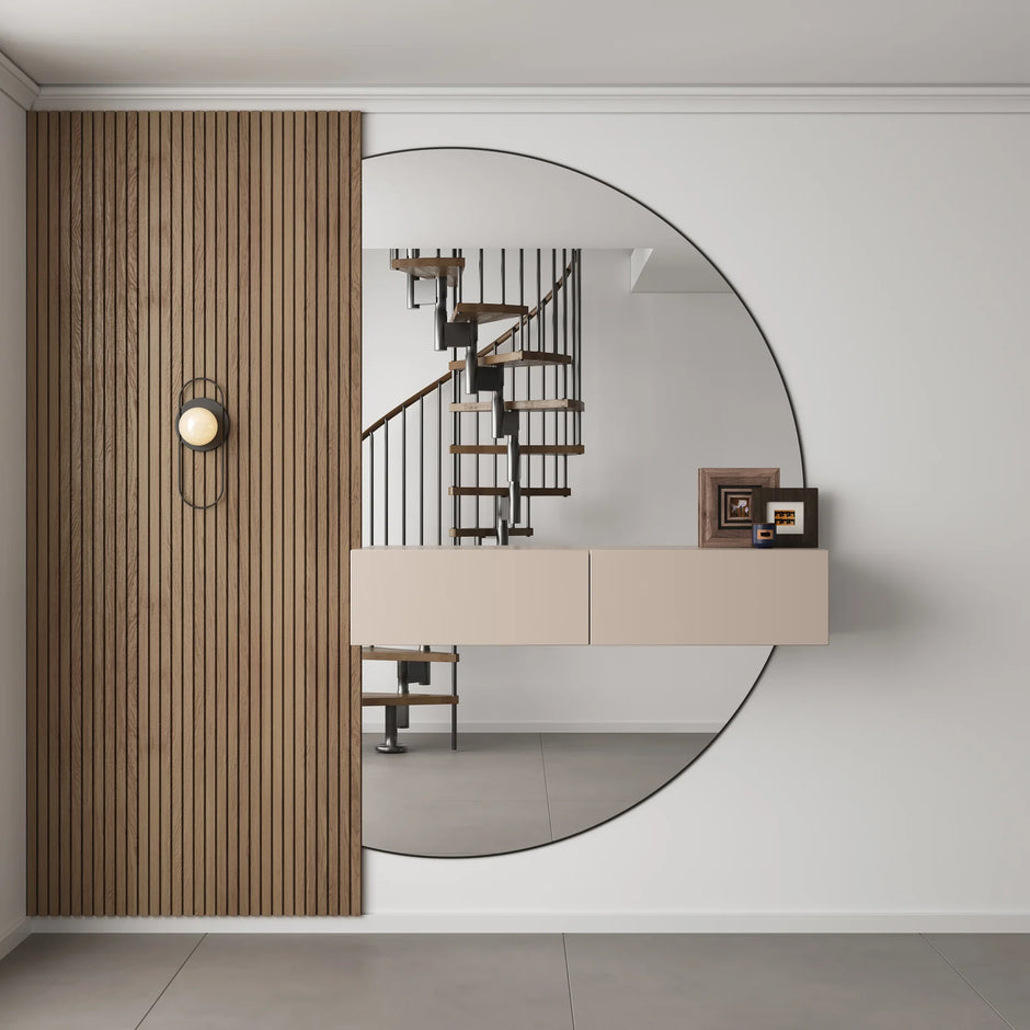 Halbmond Spiegel 160 × 100 cm mit LED Beleuchtung