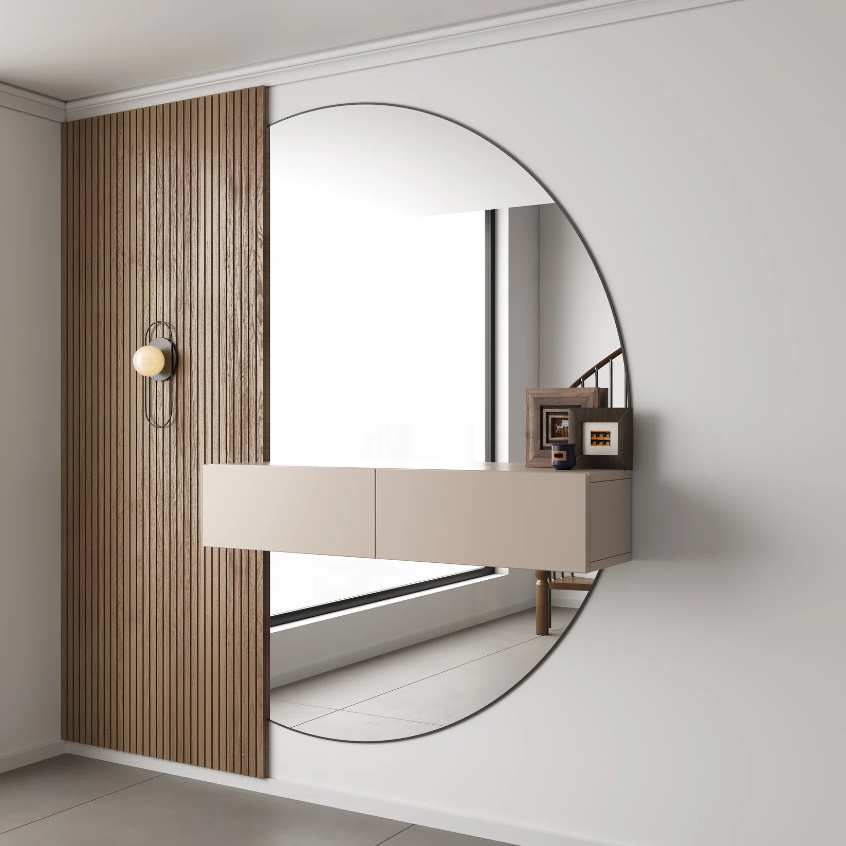 Flurkommode Japandi Beige 100 cm Soft Close Wandkommode