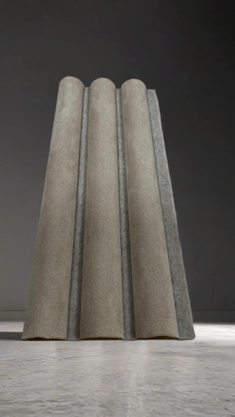 Wildleder Paneele Japandi Taupe 280x60 cm  Akustik Wandpaneele