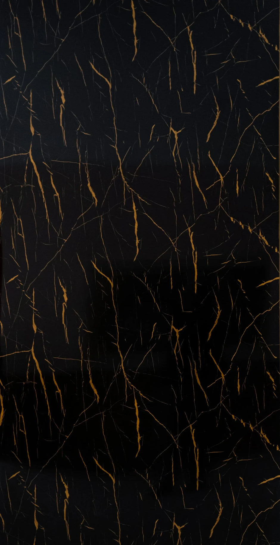 PVC Marmorplatte Hochglanz Schwarz Orange 250x122x0,3cm