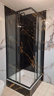 PVC Marmorplatte Hochglanz Schwarz-Gold 260x120x0,3cm