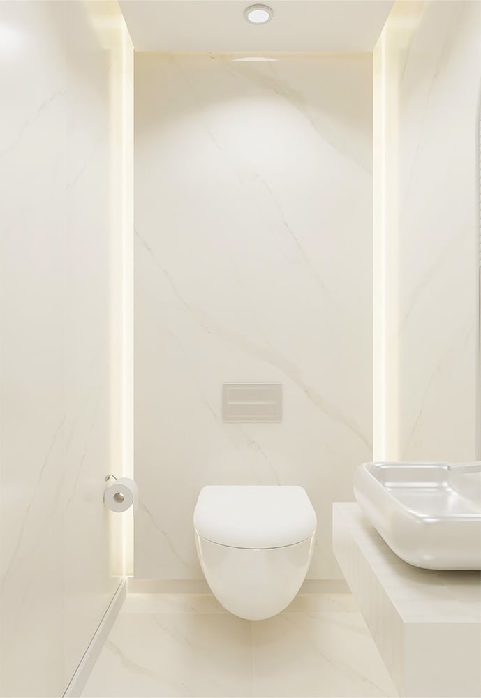 Classic PVC Marmorplatte Hochglanz Weiß Bianco 260x122x0,2cm